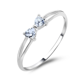 Silver Ring CZ Bow 3mm. CSR-59-3